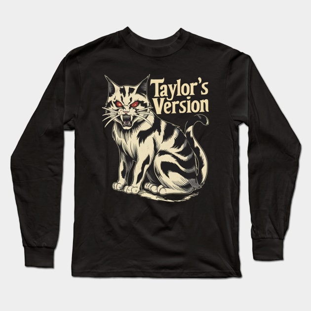 death metal taylors cat version Long Sleeve T-Shirt by Aldrvnd